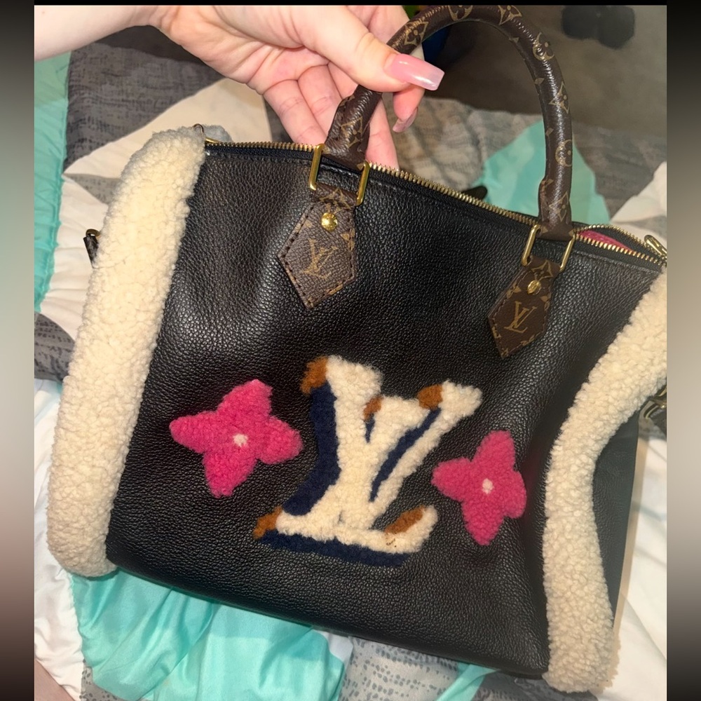 Louis Vuitton Black and Brown Speedy with Pink Accents